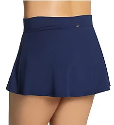 Plus Size Live In Color Side Slit Swim Skirt New Navy 20W