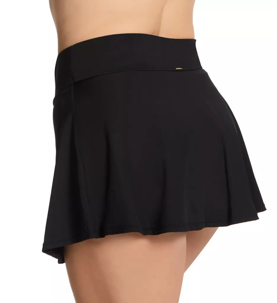 Plus Size Live In Color Rock Skirt Swim Bottom Black 16W