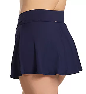 Plus Size Live In Color Rock Skirt Swim Bottom New Navy 16W