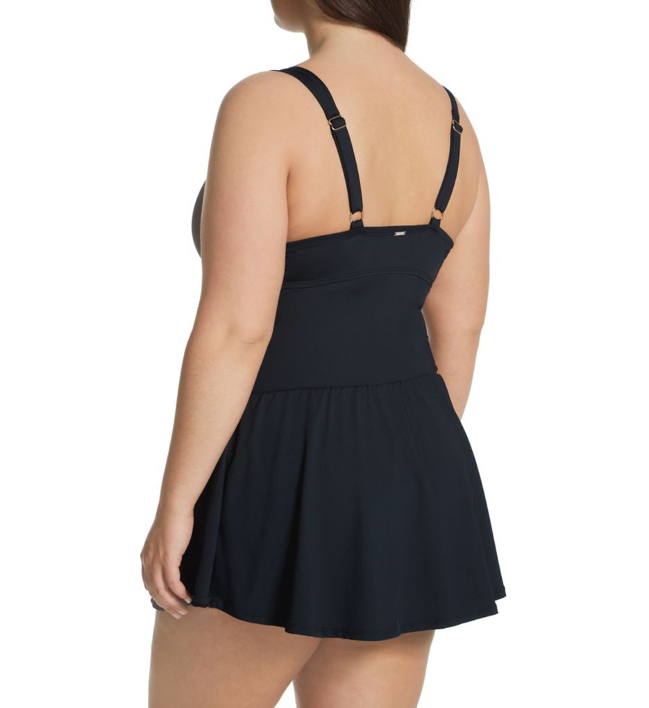 Plus Size Live In Color Shirred Twist Swim Dress-bs