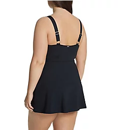 Plus Size Live In Color Surplice Mio Swim Dress Black 16W