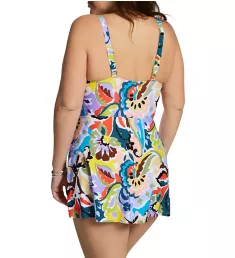 Plus Size Kashmir Paisley Surplice 1 Pc Swim Dress