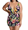Anne Cole Plus Size Tropical Bloom Surplice Swim Dress PD61061