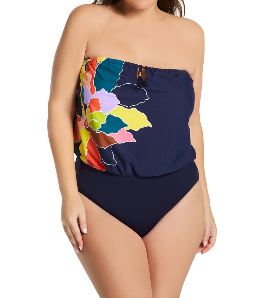 Petal Party Plus Size Strapless Blousen One Piece