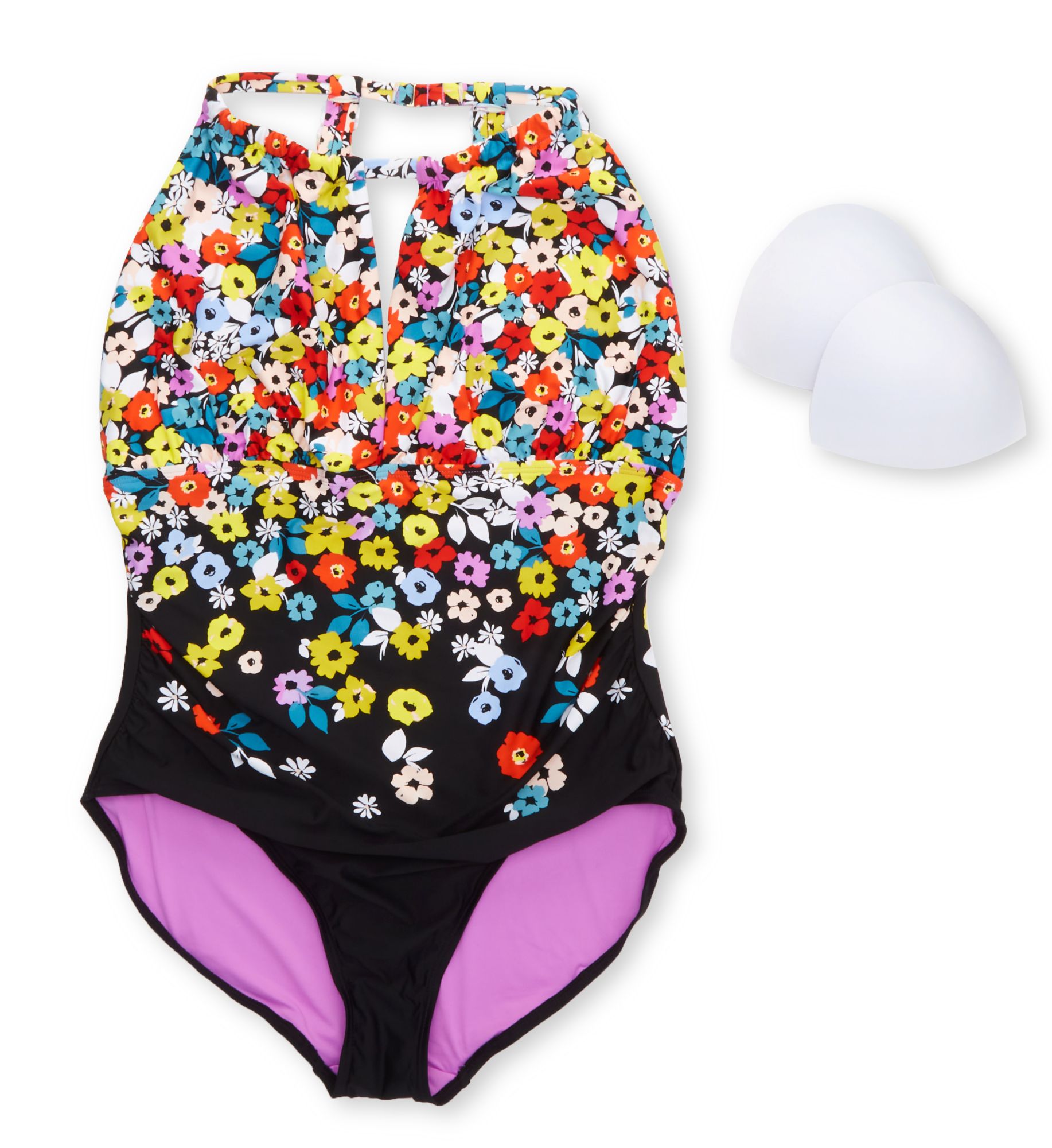 Anne Cole Plus Size Flower Field Keyhole High Neck Swimsuit PO06469 - Image 4