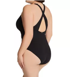 Plus Size Live In Color Shirred V-Neck Swimsuit