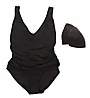 Anne Cole Plus Size Live In Color Shirred V-Neck Swimsuit PO09101 - Image 4