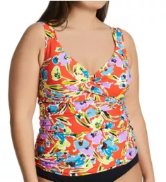 Plus Size Splash Garden Twist Tankini Swim Top