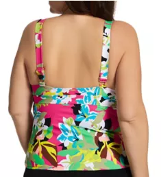 Plus Size Cabana Party Tri Tankini Swim Top