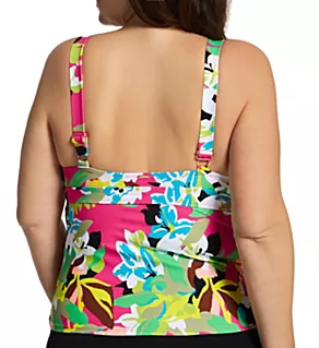 Plus Size Cabana Party Tri Tankini Swim Top