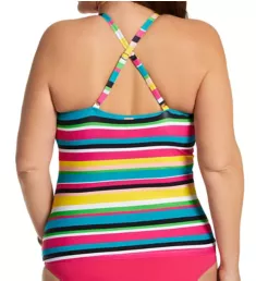 Plus Size Lawn Chair High Neck Tankini Swim Top