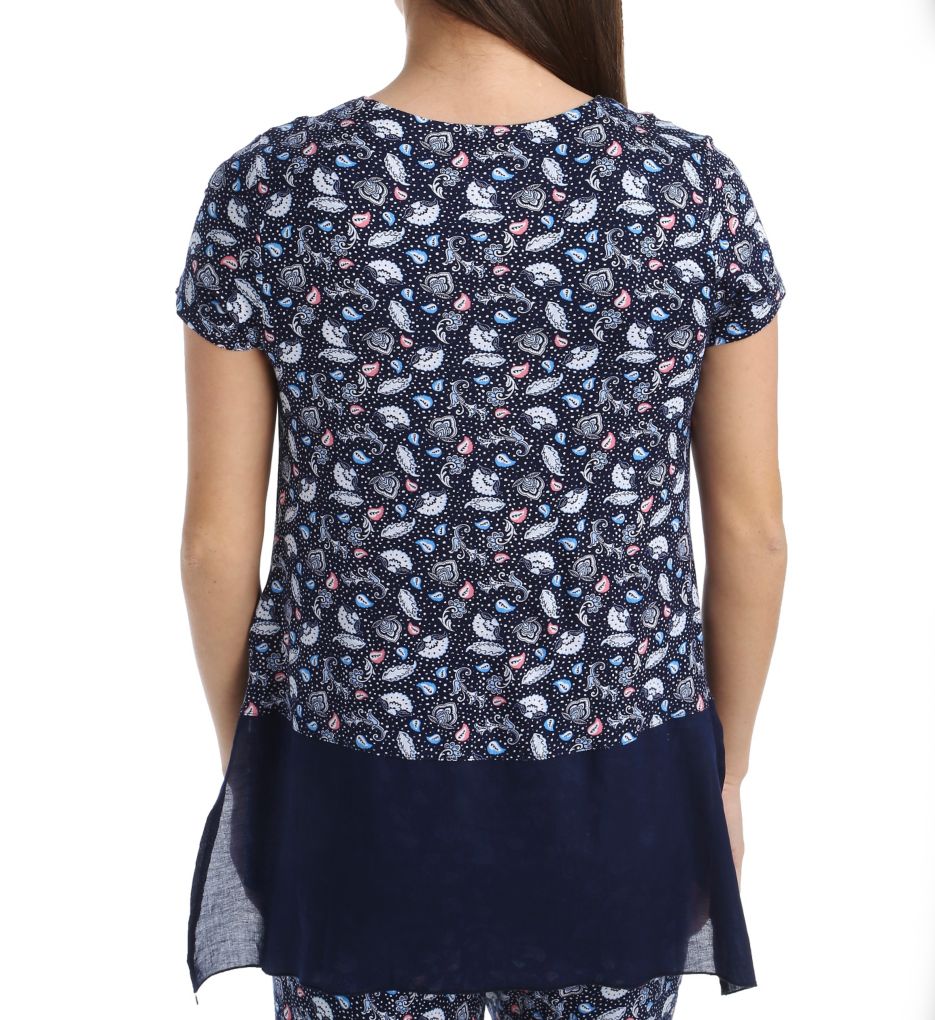 Breezy Blue Short Sleeve Top with Shelf Bra