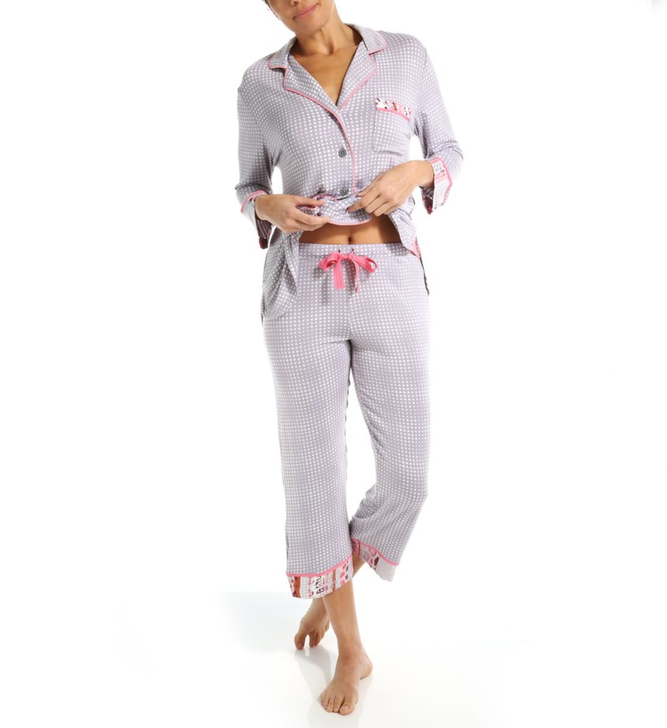 Fall Paradise 3/4 Sleeve Cropped PJ Set-cs1