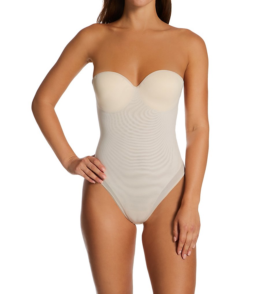 Annette : Annette 10496 Convertible Strapless Shaping Thong Bodysuit (Nude 34D)