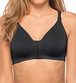 Post Surgery Softcup Front Close Racerback Bra Black 38C