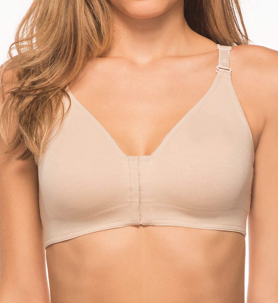 Annette 10618 Post Surgery Softcup Front Close Racerback Bra (Nude)