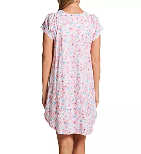 Jersey Cotton Knit 36 Nightgown Pink Floral S