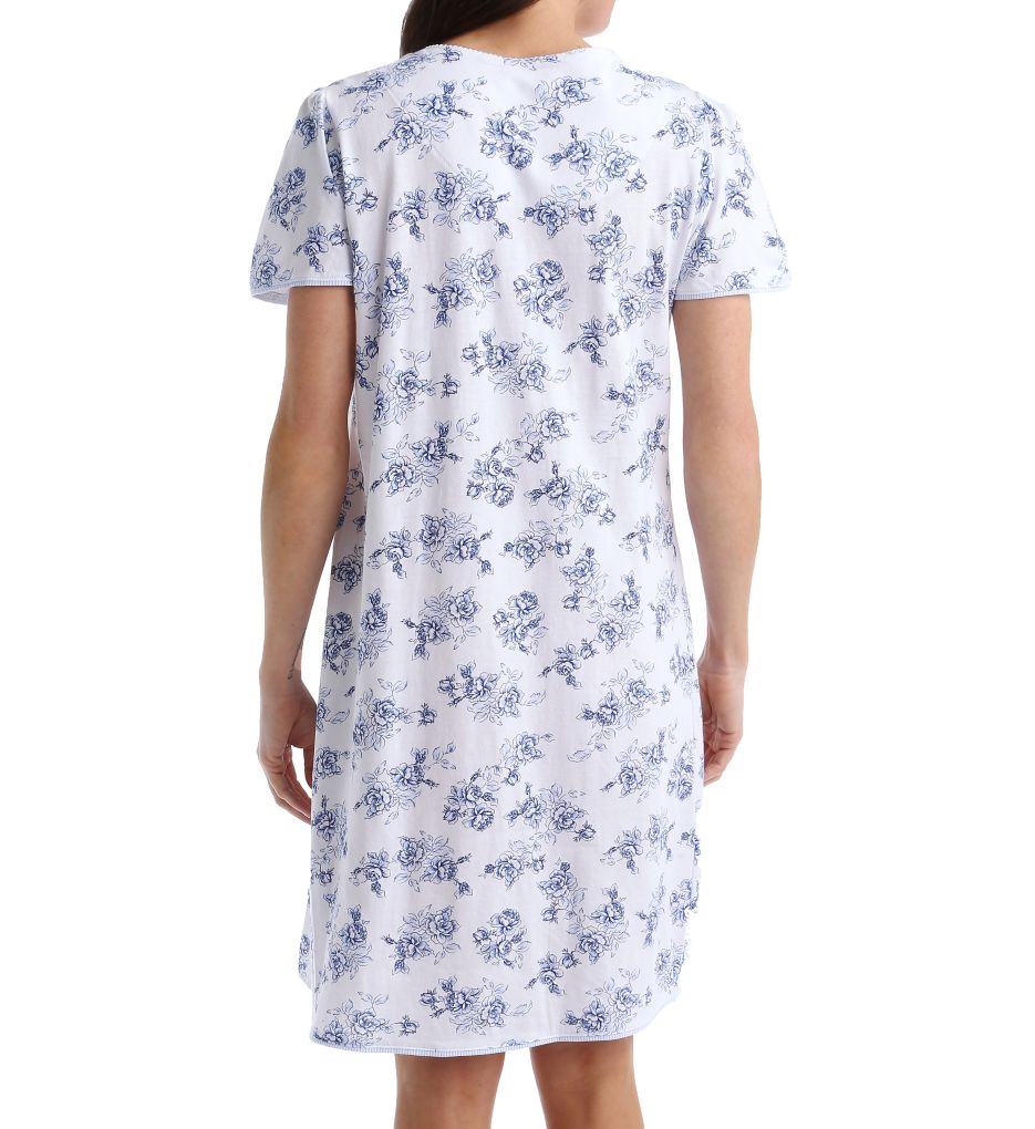 Flowery Short Sleeve Short Nightgown