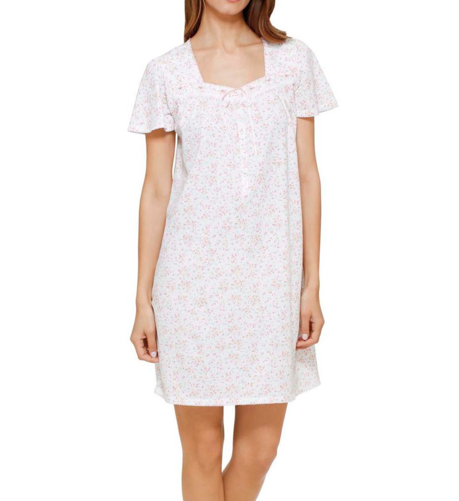 Mint Ditsy Short Sleeve Nightgown-acs