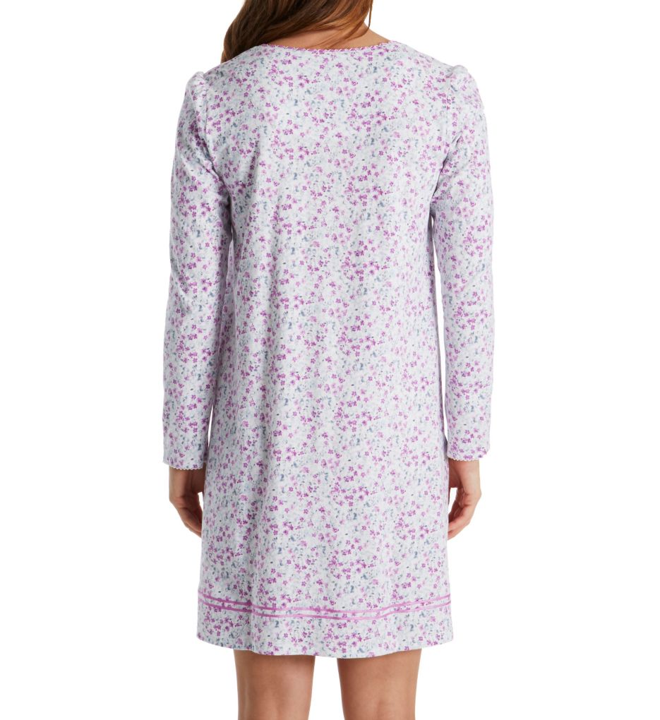 Brushed Cotton Jersey Long Sleeve Short Nightgown