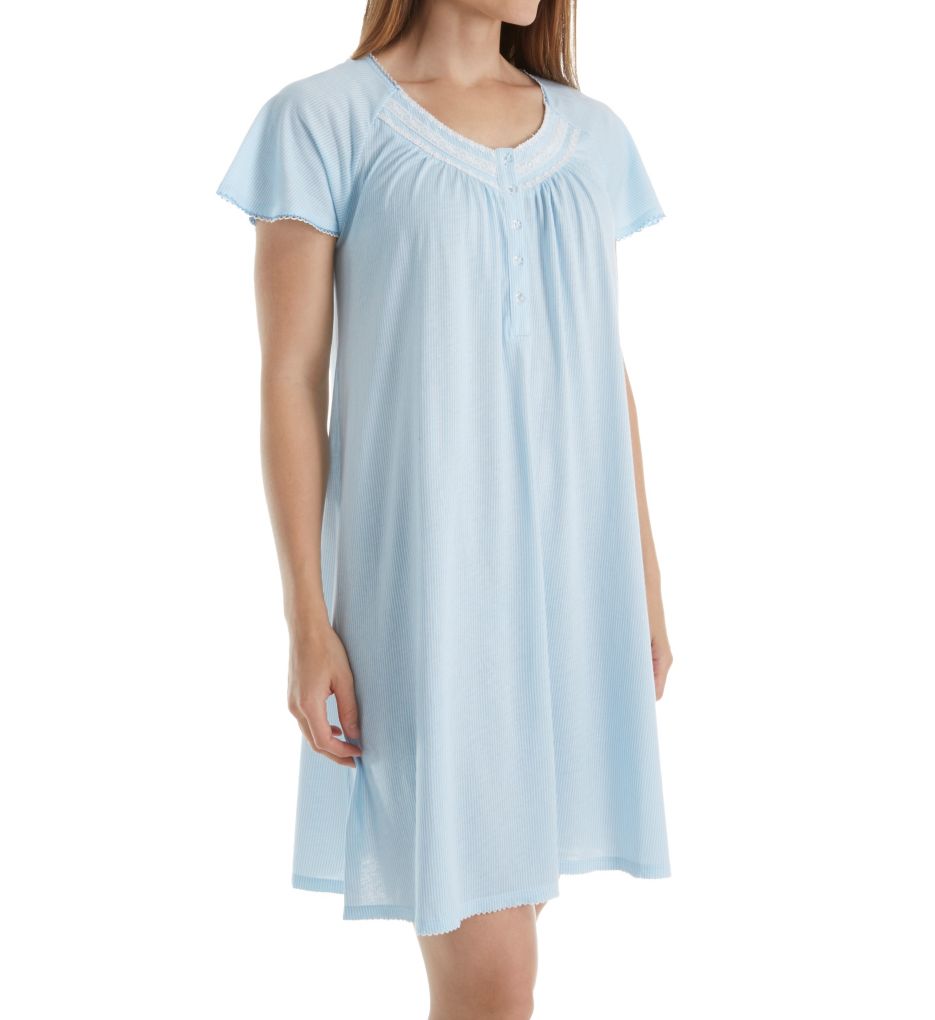 Cotton Jersey Short Sleeve Short Nightgown-acs