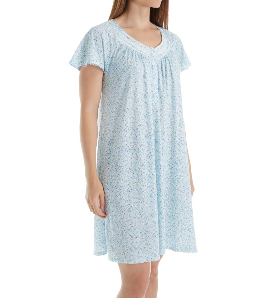 Cotton Jersey Short Sleeve Short Nightgown-acs