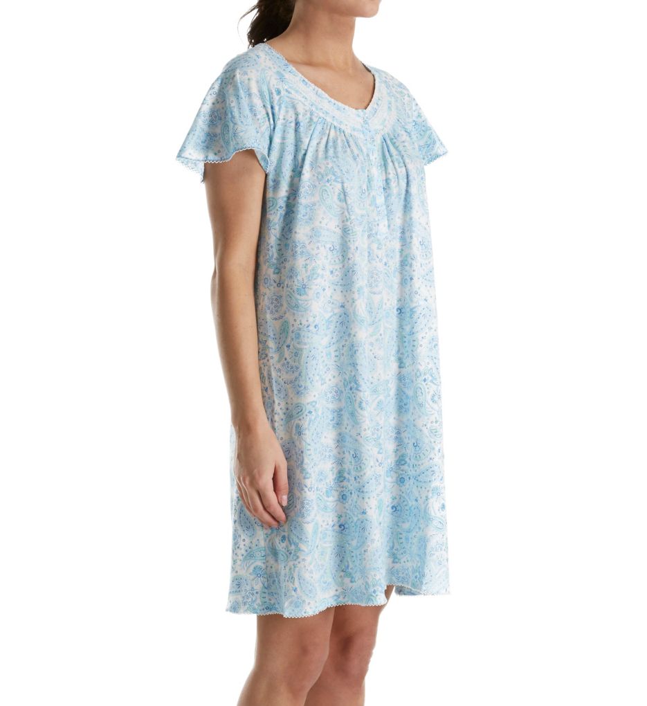 Cotton Jersey Short Sleeve Short Nightgown-gs