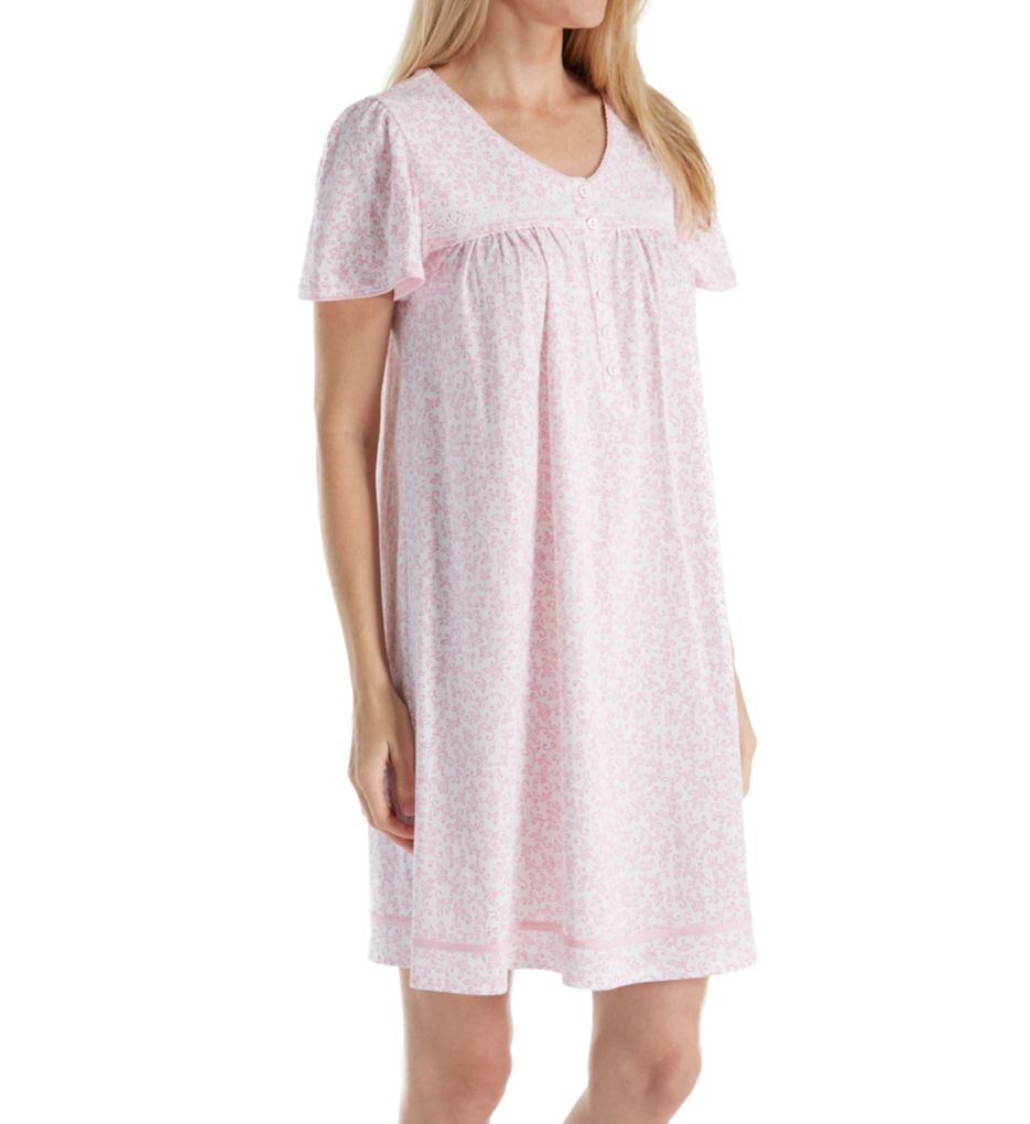 Ditsy Cotton Short Sleeve Nightgown-acs