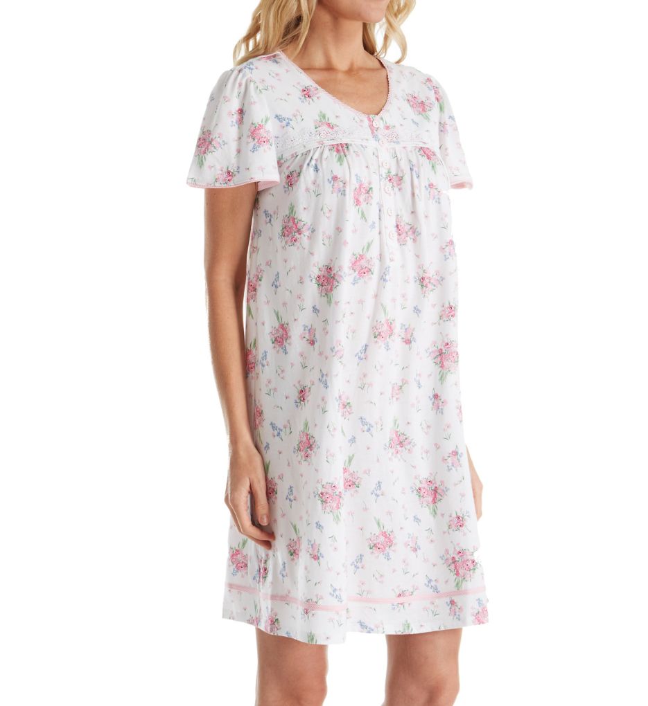 Ditsy Cotton Short Sleeve Nightgown-acs