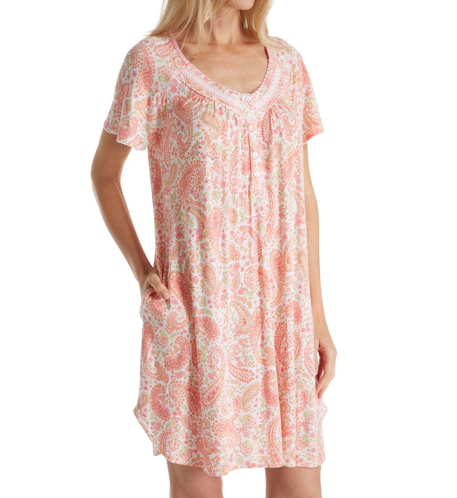 Spring Short Sleeve Nightgown-acs