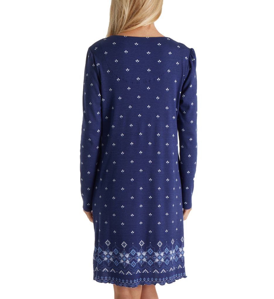 Blue Serenity Long Sleeve Short Nightgown-bs