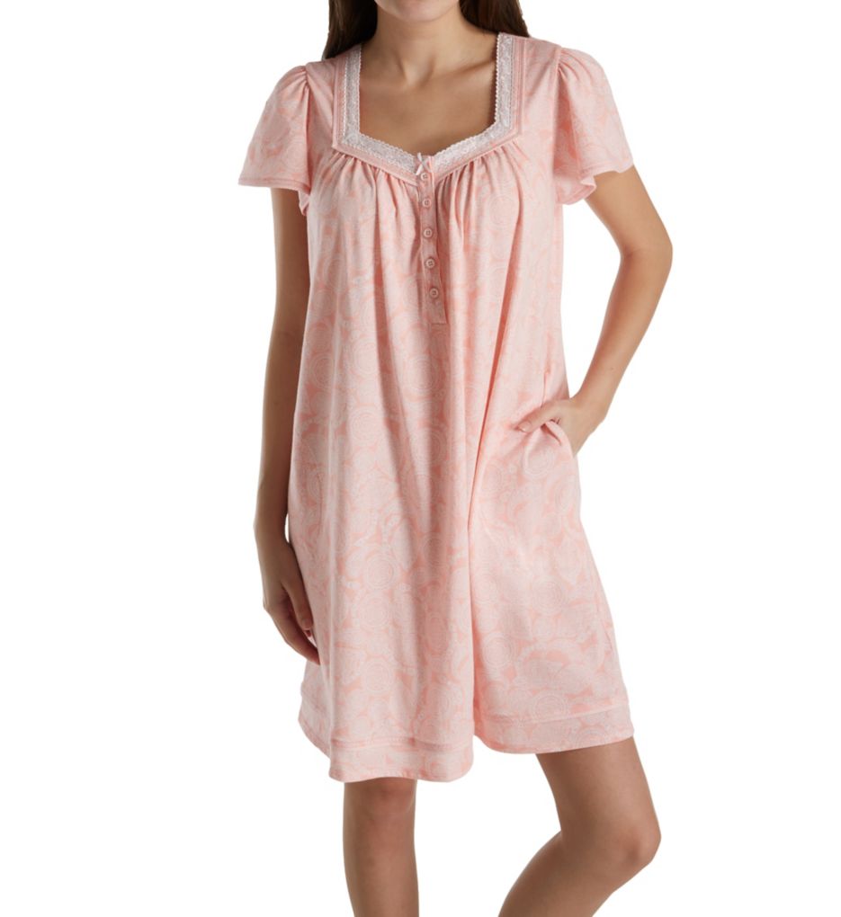 Spring Short Sleeve Short Nightgown-acs