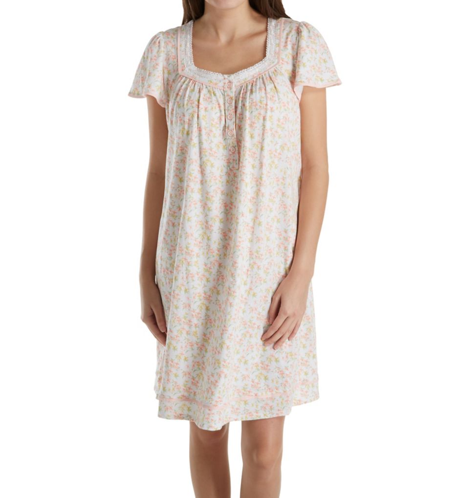 Spring Short Sleeve Short Nightgown-fs