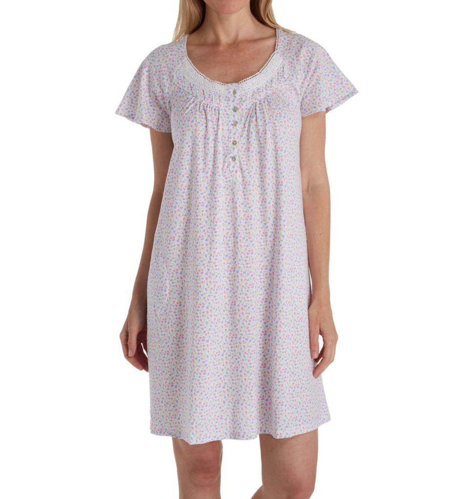 Lavender Dream Short Sleeve Short Nightgown-fs