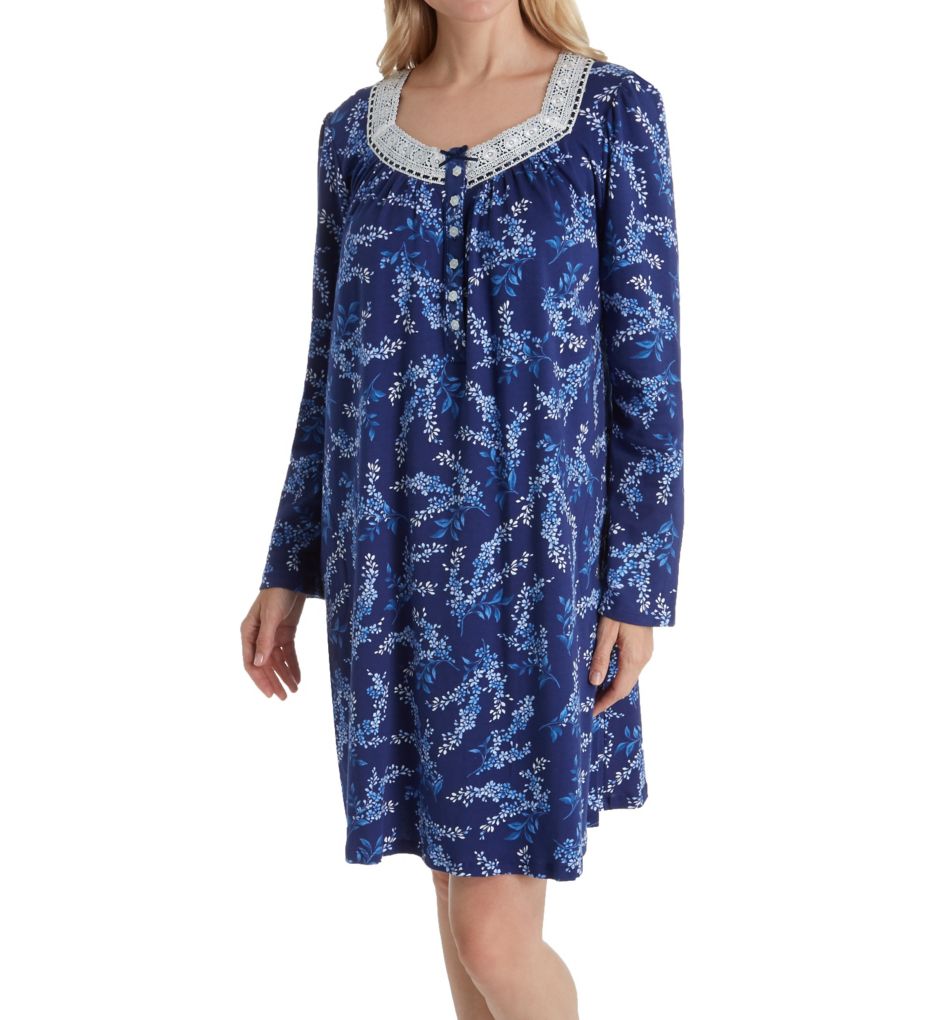 Blue Sky Long Sleeve Short Nightgown-acs