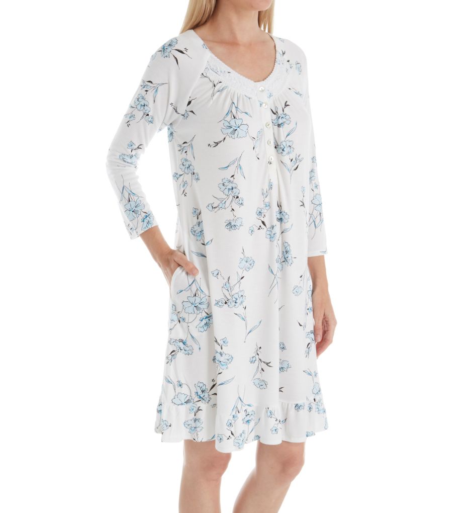 Watercolor 3/4 Sleeve Short Gown-acs