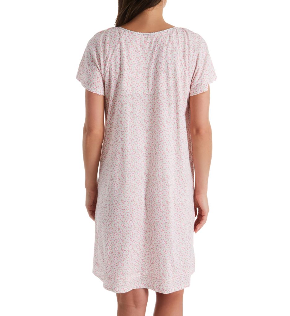 Daisy Pink Cotton Jersey Short Sleeve Short Gown