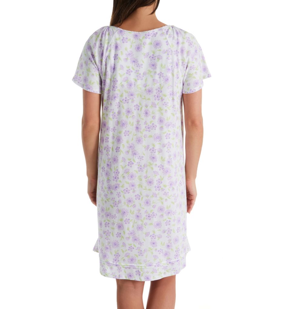 Daisy Purple Cotton Jersey Short Sleeve Short Gown