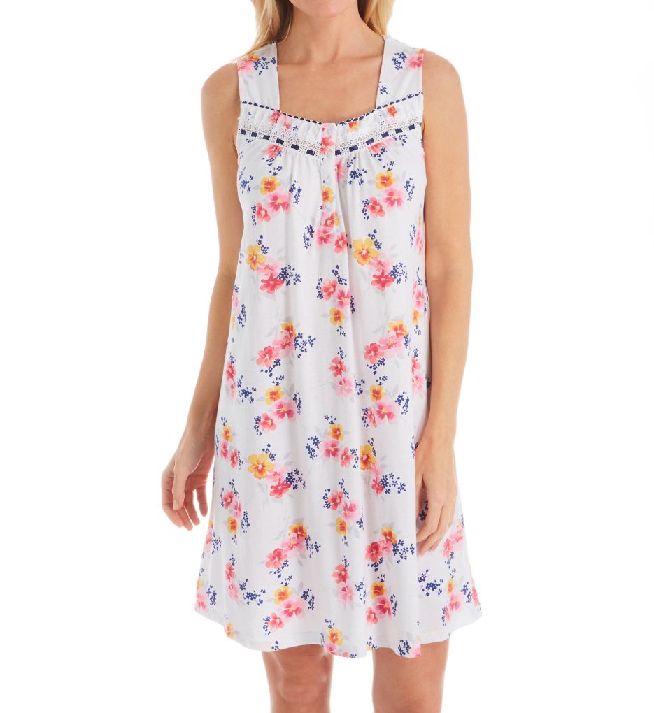 Spring Floral Sleeveless Short Gown-fs
