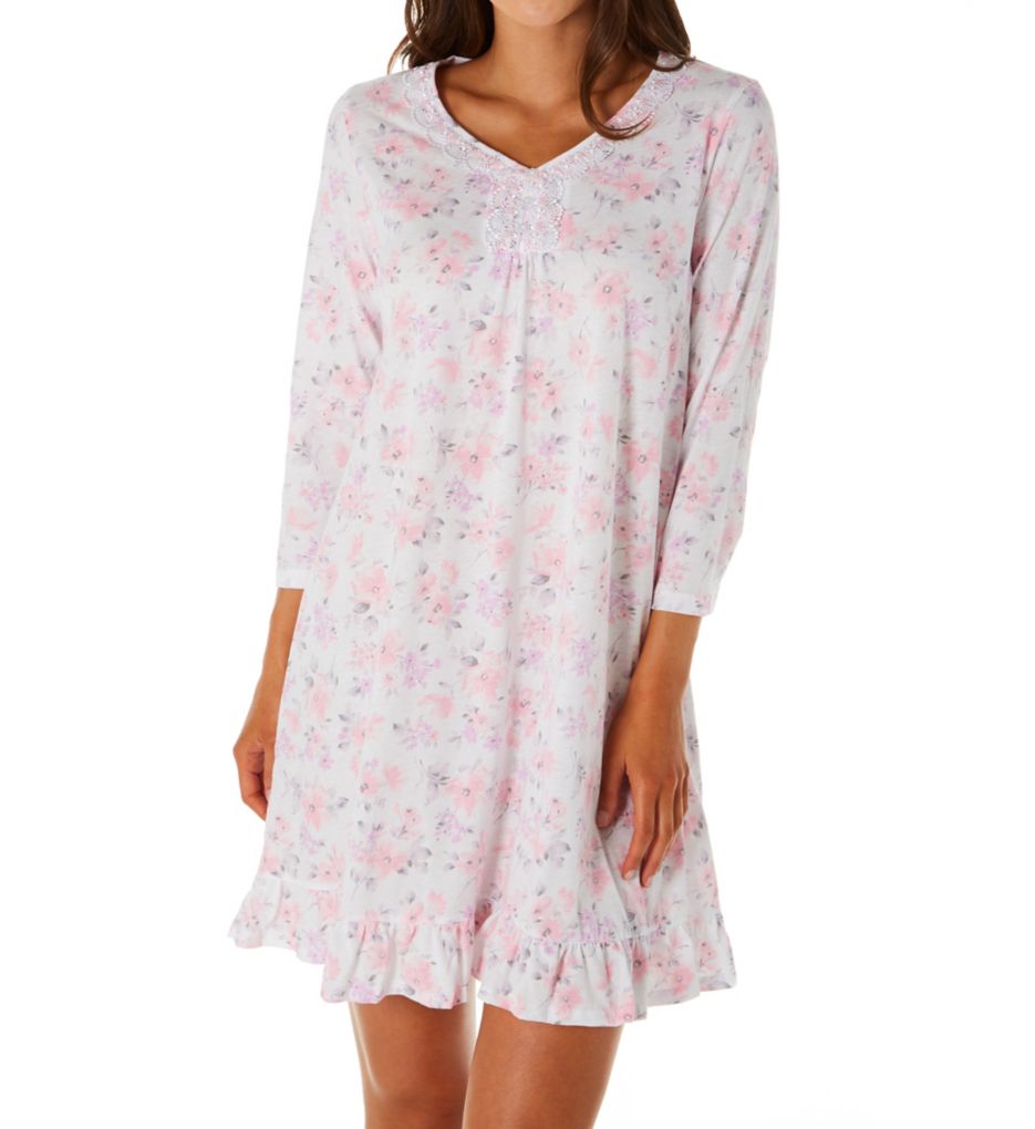 Pink Paradise 3/4 Sleeve Short Gown-fs