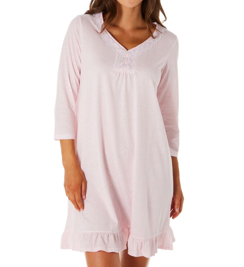 Pink Paradise 3/4 Sleeve Short Gown-fs