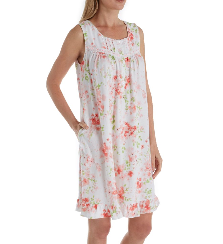 Blooming Floral Sleeveless Short Nightgown-acs