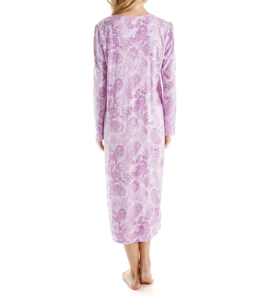 Brushed Cotton Jersey Long Sleeve Long Gown-bs