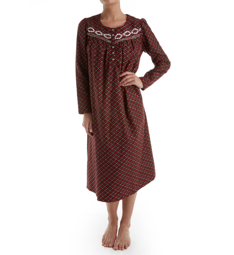 Flannel Long Sleeve Ballet Nightgown-fs