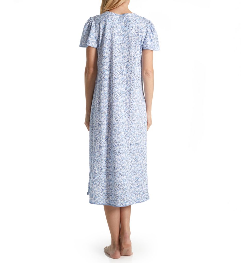 Blue Floral Cotton Short Sleeve Ballet Nightgown