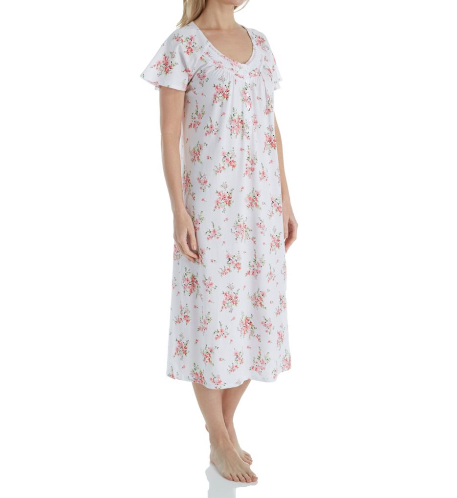 Pink Floral Short Sleeve Ballet Nightgown-acs