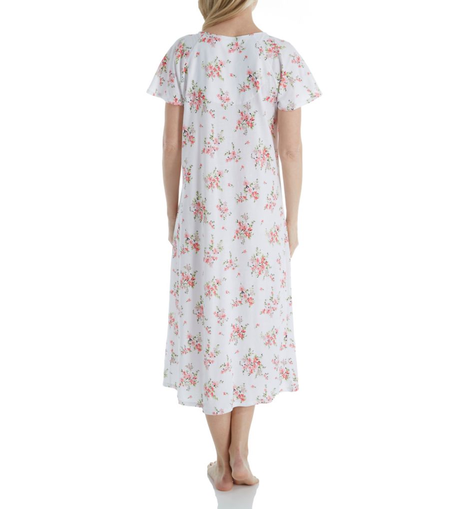 Pink Floral Short Sleeve Ballet Nightgown-bs