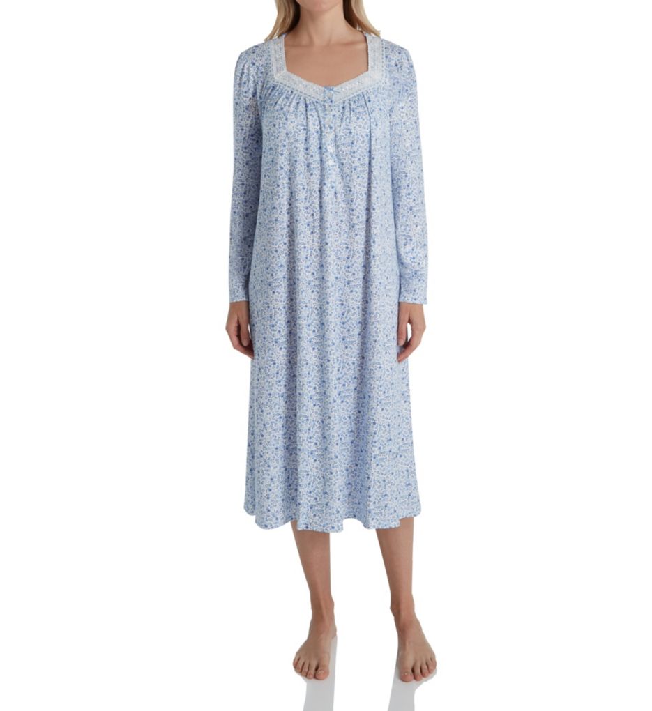 Blue Sky Long Sleeve Long Ballet Nightgown-fs