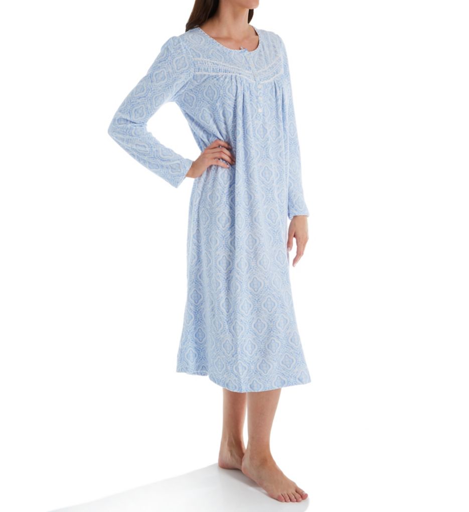 Brushed Waffle Fleece Long Sleeve Long Gown-acs