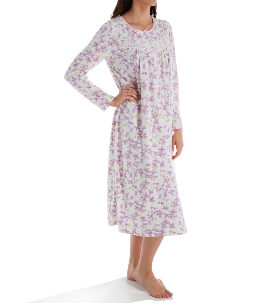 Brushed Waffle Fleece Long Sleeve Long Gown-acs